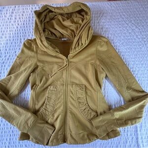 Prairie Underground L LNC Sweet Corn Organic Short Coat Hoodie Zip Sweatshirt